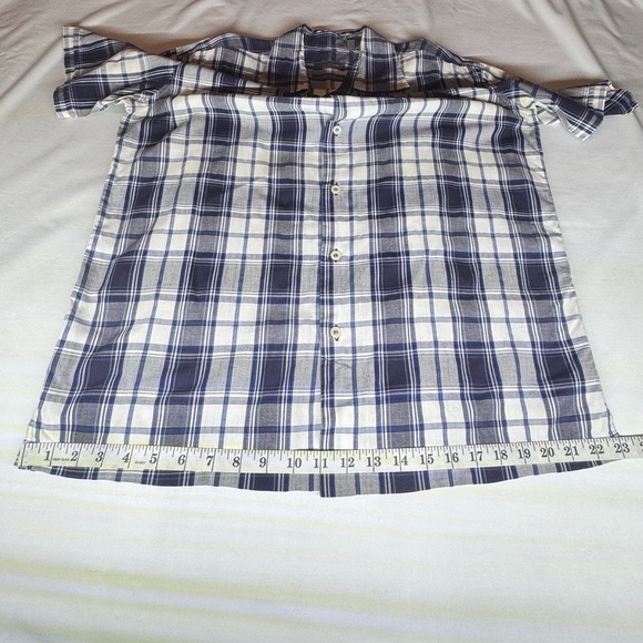 Zara Blue and White Plaid Cotton Casual Shirt Large - Picture 11 of 15